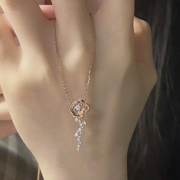 Rose Gold Rose Pendant Necklace