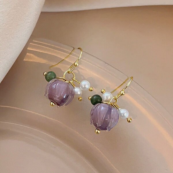 Pearl Water Lily Drop Earrings  - Image 5