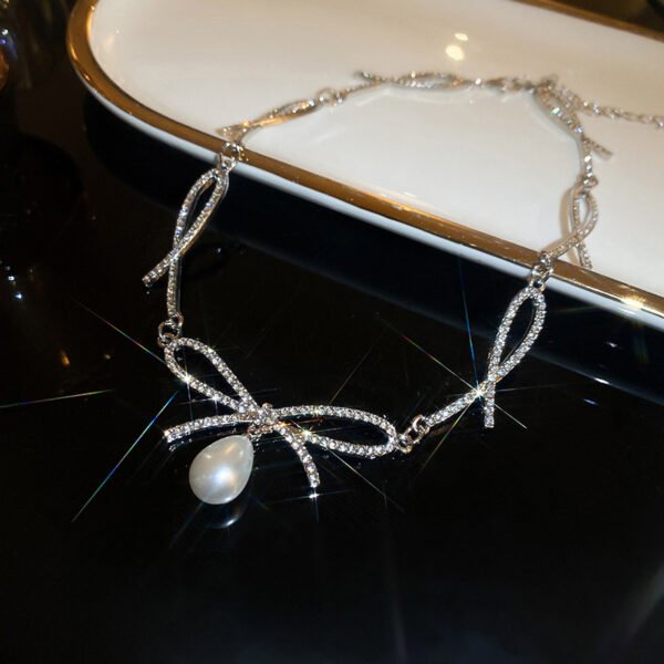 Rhinestone Bowknot Choker Necklaces - Image 4