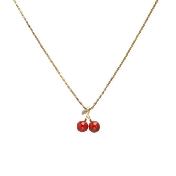 Red Cherry Pendant Necklace - Image 5