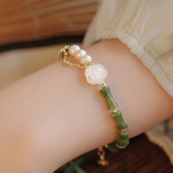 White Camellia Flower Bracelets  - Image 2